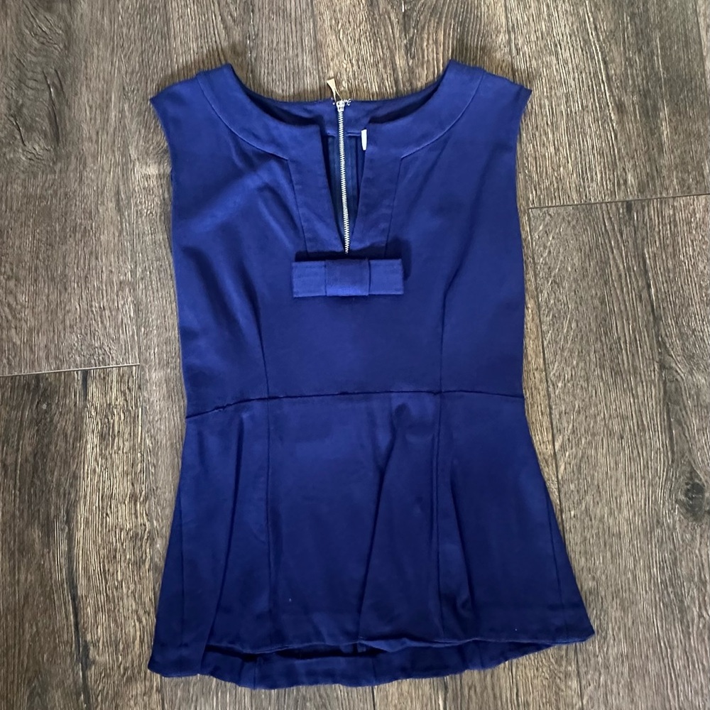 Kate Spade Royal Sleeveless Top with Bow Detail Size 4
